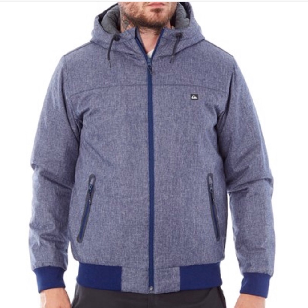 QUICKSILVER MENS DOUBLE QUILTED HEATHER BLUE JCKT